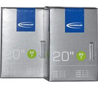 Lot de 2 Chambres à air Schwalbe 40-62/406, AV7 NR.7 AV 20 x 1.75-2.50, Noir - Noir