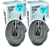 Lot de 2 chambres à air SCV 17 Clik Valve Compatible avec Schwalbe 28" de large 1,1-1,75" 700C 28-622 à 47-622 City Trekking, Gravel, Tour, Lot de 2 chambres à air de rechange