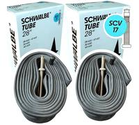 Lot de 2 chambres à air SCV 17 Clik Valve compatibles avec Schwalbe 28" de large 1,1-1,75" 700C 28-622 à 47-622 City Trekking, Gravel, Tour, Lot de 2 chambres à air de rechange (valve 60 mm)
