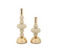 Lot de 2 Chandeliers "Galaxy" 30cm Crème & Or