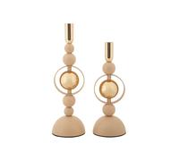Lot de 2 Chandeliers "Saturn" 33cm Rose & Or
