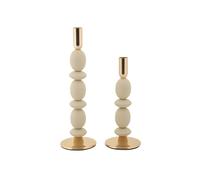 Lot de 2 Chandeliers "Shuttle" 33cm Crème & Or