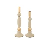 Lot de 2 Chandeliers "Strek" 30cm Crème & Or