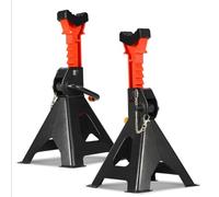 Lot de 2 chandelles d'essieu 6 tonnes réglables en hauteur sur 9 niveaux (36-58,5 cm) avec support en caoutchouc pour voitures, SUV et camionnettes