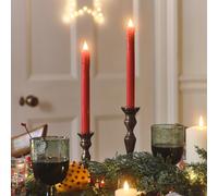 Lot de 2 Chandelles en Cire Rouge avec Télécommande