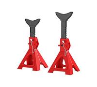 Lot de 2 chandelles - jusqu'à 3000 Kg par chandelle - H.290-418 mm - 4 pieds - acier rouge noir Noir G