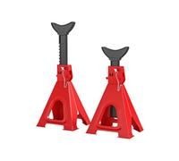 Lot de 2 chandelles - jusqu'à 6000 Kg par chandelle - H.375-592 mm - 4 pieds - acier rouge noir