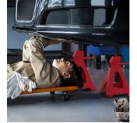 Lot de 2 chandelles voiture capacité 6 tonnes, hauteur réglable de 290 à 425 mm, goupille de sécurité, rouge