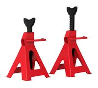 Lot de 2 chandelles voiture - HOMCOM - capacité 3 tonnes - hauteur réglable de 290 à 425 mm - goupille de sécurité - rouge