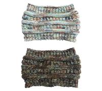 Lot De 2 Chapeaux Creux À Pois Colorés, Chapeaux En Laine Élastique, Chapeaux Tricotés Chauds, Chapeaux En Queue De Cheval, Chapeaux D'Hiver Pour Femmes