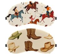 Lot de 2 chapeaux de bottes de cowboy Wild West sans couture pour dormir sur le côté, masque de sommeil, masque de sommeil, masque pour les yeux, couverture douce pour les yeux, pour voyage, sieste