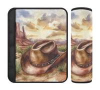Lot de 2 chapeaux de cowboy occidentaux Vast Wilderness Coussin de ceinture de sécurité Plus de confort Conduite pour berline forro para cinturon de segurida