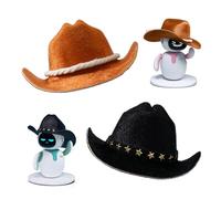 Lot de 2 chapeaux de cowboy pour Eilik - Marron + noir - Ils peuvent donner confiance et courage à Eilik ! Les plus mignons cadeaux de Noël et de vacances.