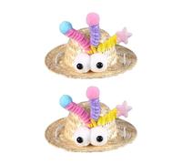 Lot de 2 chapeaux de paille pour chats et chiens
