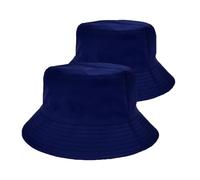 Lot de 2 chapeaux de protection solaire de pêcheur, tendance, respirant, pour la plage, le camping, le sport en plein air, bleu marine, Taille unique