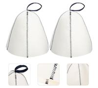 Lot de 2 chapeaux de sauna en feutre pour bain et spa - Couvre-chef thermique absorbant l'humidité pour homme et femme, beige, env. 26,5 x 23 x 1 cm, réutilisable Heat Protec