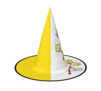Lot de 2 chapeaux de sorcière avec drapeau du Vatican pour Halloween, convient pour les jeux de scène