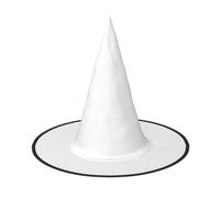 Lot de 2 chapeaux de sorcière blancs de couleur unie pour Halloween, convient pour les accessoires de jeu de scène