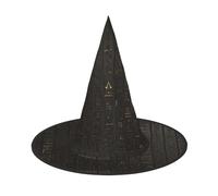 Lot de 2 chapeaux de sorcière doux avec impression hiéroglyphes égyptiens antiques pour carnaval, bal masqué, économie d'espace