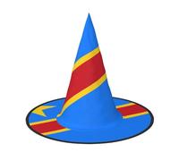 Lot de 2 chapeaux de sorcière Drapeau du Congo pour Halloween