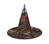 Lot de 2 chapeaux de sorcière pliables pour Halloween, un bateau de pirate, un chapeau de sorcière, accessoire de costume pour cosplay, fête, bal masqué