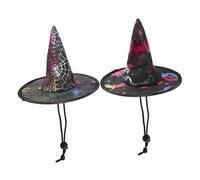 Lot de 2 chapeaux d'Halloween amusants pour chiens et chats - Chapeau de sorcière élégant pour animaux de compagnie, fêtes, festivals et usage quotidien