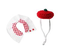 Lot de 2 Chapeaux pour Hamster avec Sangle réglable, Mini Bavoirs, Pull pour Hamster, Furet, vêtements tricotés pour Tenue de Petit Animal, Accessoires de Costume de Vacances B