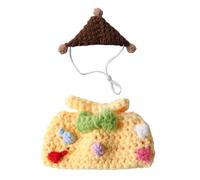 Lot de 2 Chapeaux pour Hamster avec Sangle réglable, Mini Bavoirs, Pull pour Hamster, Furet, vêtements tricotés pour Tenue de Petit Animal, Accessoires de Costume de Vacances D