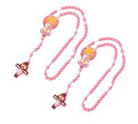 Lot de 2 chapelet catholique pour enfants avec médailles angéliques et pendentif croix - Accessoire d'apprentissage de la foi - Décoration catholique pour enfants, taille unique, Comme décrit, Comme