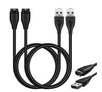 Lot de 2 chargeurs compatibles avec Garmin Vivosmart 5, Vivoactive 3 4 4S, Vivomove 3 3S, Instinct, Venu 2 Plus 2S Sq Câble de charge 100 cm 3,3 FT USB Station de charge (Noir)