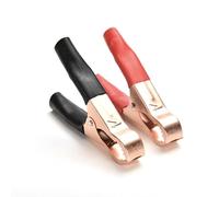 Lot de 2 chargeurs de batterie en cuivre plaqué pour crocodile - 2 pièces en cuivre - Convient pour le rangement avec un grand élastique - Noir - Comme sur les photos - Longueur totale : environ 80 mm