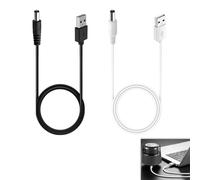 Lot de 2 chargeurs de brosse à dents électrique, chargeur USB pour Fairywill, compatible avec Bitvae/Seago/7AM2M, USB vers 5 V CC 3,5 x 1,35 mm, câble de charge pour brosses à dents électriques (noir