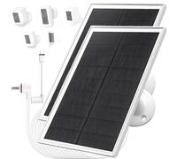 Lot de 2 chargeurs de panneau solaire 10 W/5 V avec deux connecteurs CC 3,5 x 1,35 et USB-C, câble de charge de 3 m, IP65, compatible avec Ring Spotlight Cam Plus/Pro, batterie Stick Up Cam 2e/3e
