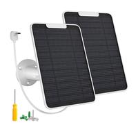 Lot de 2 chargeurs de panneau solaire Arlo 5 W compatibles avec caméra spot Arlo Essential/XL Spotlight/XL, chargeur de panneau solaire Arlo Essential avec câble de charge micro USB étanche de 3 m