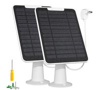 Lot de 2 chargeurs de panneau solaire avec connexion micro USB compatible avec caméra spot Arlo Essential/XL Spotlight/XL, panneau solaire Arlo Essential 5 W, étanche IP65, câble de 3 m (pas pour