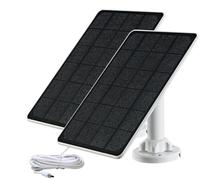Lot de 2 chargeurs de panneau solaire compatibles avec caméra spot Arlo Essential / XL, câble de charge étanche de 2,9 m, support réglable à 360° avec câble USB Mico, 19,1 x 16,3 cm, 5 W 5 V
