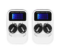 Lot De 2 Chargeurs De Piles Bouton LCD, Piles Bouton Rechargeables avec Affichage à Cristaux Liquides ABS, Adaptées pour LIR2016 LIR2025 LIR2032 ML2016 ML2025 ML2032 CR2032 Prise UE 100-240 V