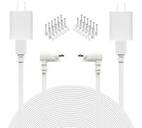 Lot de 2 chargeurs de rechange pour caméra Arlo Pro et Arlo Pro 2 Arlo Essential Spotlight Cam 7,6 m - Câble de charge intérieur et extérieur résistant aux intempéries - Cordon plat 5 V - Blanc
