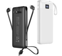Lot de 2 chargeurs portables intégrés et prise murale AC, 10 000 mAh 22,5 W PD à charge rapide, batterie légère et compacte pour iPhone 17/16/15/14/13, Samsung, tablette