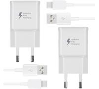 Lot De 2 Chargeurs Rapides Et Adaptatifs Avec Câble De Charge Usb Type C De 1,5 M Pour Samsung Galaxy S22 S21 S20 S10 S10e S9 S8 A71 A72 A52 A53 5g M40, Note 8/9/10/20, Google Pixe[Cha8220849]