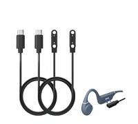 Lot de 2 chargeurs universels magnétiques à 2 broches pour casque Raycon à conduction osseuse, câble de charge de rechange USB-C de 60 cm, compatible avec tous les appareils portables intelligents à 2