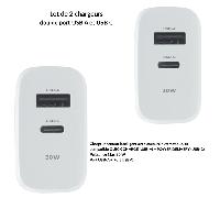 Lot de 2 Chargeurs USB-C 30W 2 Ports PD QC - iPhone 17/16/15 - iPad