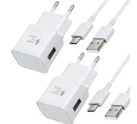 Lot de 2 chargeurs USB C avec câble de charge rapide compatible avec Samsung Galaxy 22 S21 S20 S10 S9 S8 A16 A15 A14 A36 A35 A55 A54 A53 A05s A04s, Z Flip5 Z Flip4
