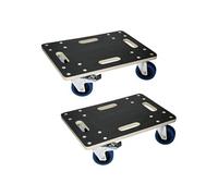 ECD Germany Lot de 2 Chariots à roulettes avec 2 à Frein, 35x50cm, jusqu'à 800 kg, Plaque de Sérigraphie, Roues en Caoutchouc Pivotantes, Transport de Meubles, Aide au Transport, Chariot Déménagement