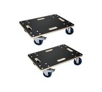 ECD Germany Lot de 2 Chariots à roulettes avec 2 à Frein, 40x60cm, jusqu'à 800 kg, Plaque de Sérigraphie, Roues en Caoutchouc Pivotantes, Transport de Meubles, Aide au Transport, Chariot Déménagement