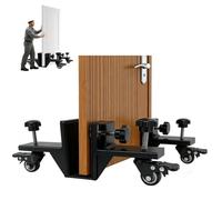 Lot de 2 chariots de porte avec roulettes, chariot élévateur de porte réglable robuste, outils d'installation de porte, capacité de charge de 80 kg, convient aux panneaux de porte de 25 à 45 mm