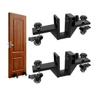 Lot de 2 chariots élévateurs de porte, kit d'outils d'installation de lève-porte lourd, chariot d'installation de panneau de porte pour 2 cm à 6 cm, aide à l'installation de porte mains libres robuste