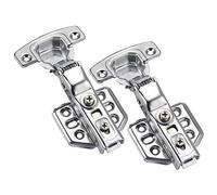 Lot de 2 Charnière Invisible Clipsable avec Amortisseur pour Portes de Meuble, Charnières en Acier Inox pour Placards
