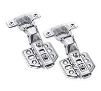 Lot de 2 Charnière Invisible Clipsable avec Amortisseur pour Portes de Meuble, Charnières en Acier Inox pour Placards