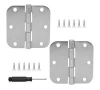 Lot de 2 charniere porte placard en acier inoxydable avec 12 vis et 1 tournevis, charnières de portes,charniere inox Convient pour les portes de chambre à coucher, de salle de bain, de balcon, etc